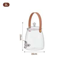 1 Piece Large Capacity With Faucet, Refrigerator Cold Water Bottle, Fruit Tea Cold Water Bottle, Household Water Beverage Bucket, Ice Glass Juice Pot (Without Shelf)