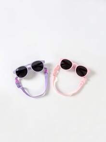 1pc Baby/Toddler Fashion Anti-Drop Sunglasses, TPEE Soft Frame Comfortable Infant Sunglasses, Cute Casual Vacation Polarized TAC Anti-Glare Sunglasses For 0-2 Years Old Boys And Girls