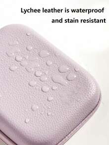 Bolsa organizadora digital portátil, caja de almacenamiento protectora de color caramelo de piel sintética (PU) adecuada para adaptador de carga, cámara pequeña, unidad flash USB, cable de datos y otros accesorios digitales - Blanco - Ver 3