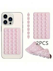 2 pezzi Ventosa antiscivolo per telefono in silicone, 28 ventose in silicone adesive, adesivi antiscivolo per telefono, supporto per power bank con ventosa compatibile con e Android, regalo per compleanni, famiglia e amici, supporto per telefono, accessori per telefono