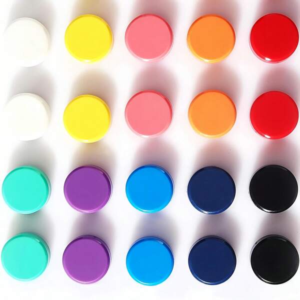 20-Piece Or 40-Piece Sets, 10 Colors Of Refrigerator Stickers, Magnetic Whiteboard Stickers, Red Refrigerator Stickers, Colorful Refrigerator Stickers, Storage Cabinet Stickers, Decorative Pins, Small Strong Pins, Whiteboard. Suitable For Whiteboards, Refrigerators, Maps, Offices, Etc. (10 Colors)