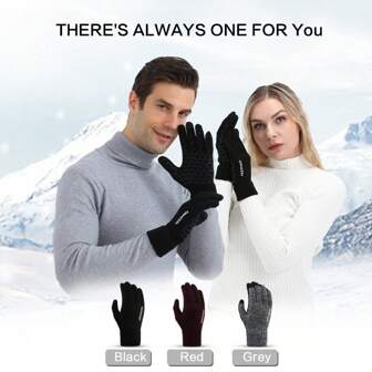 Guantes de forro polar cálidos y a prueba de viento para exteriores, unisex, para deportes como correr, fotografía, ciclismo, otoño/invierno, compatibles con pantallas táctiles