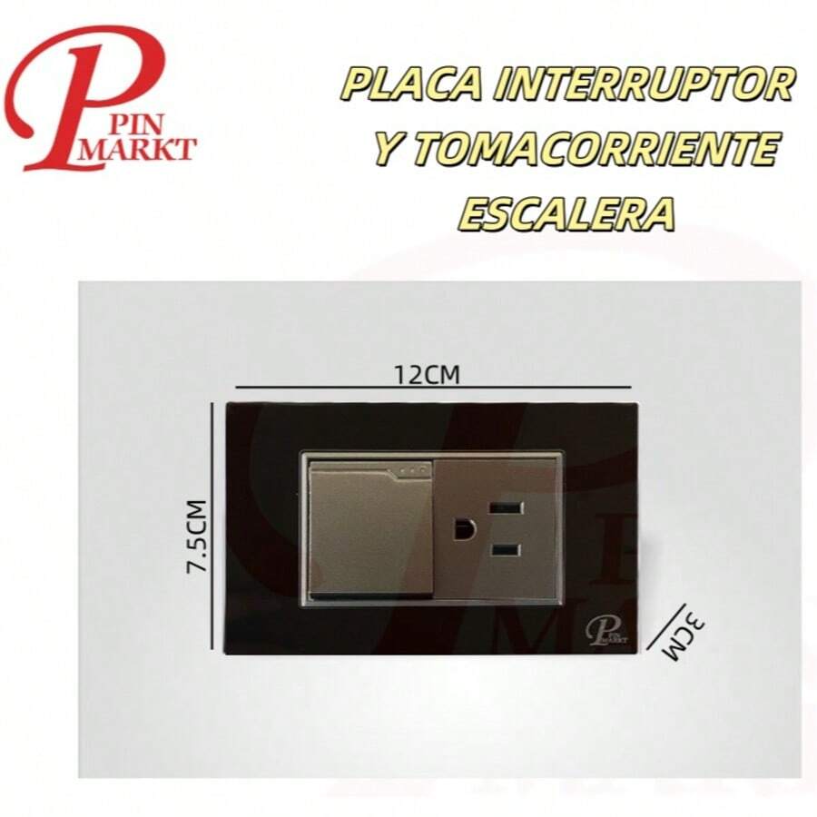 placa Contacto Dúplex,Apagadores Sencillos,Doble Apagador,apagador con Contacto - 030590 - Ver 1