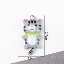 Pingente de Gato Fofo de Resina com Tamanho de 15*27mm, Atacado para Clips de Cabelo, Brincos, Colar, Acessórios de Chaveiro DIY