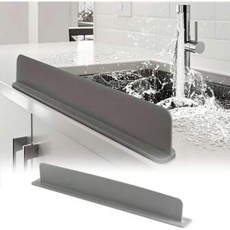 Silicone Sink Splash Guard With Suction Cups - Water Barrier For Kitchen, Lab & Dishwashing Basins
