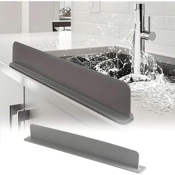 Silicone Sink Splash Guard With Suction Cups - Water Barrier For Kitchen, Lab & Dishwashing Basins