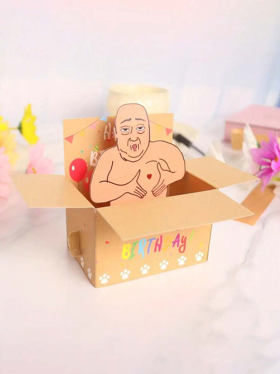 1 Thiệp mừng sinh nhật vui nhộn - Thiết kế nhân vật 3D hài hước với giấy màu, có ô viết và phong bì, thích hợp cho sinh nhật, kỷ niệm, Ngày của mẹ, Ngày của cha, trang trí nhà cửa và lời mời dự tiệc, Thẻ quà tặng, Thiệp chúc mừng 3D nhiều màu - Nhiều màu - Xem 1