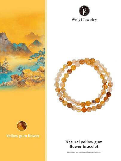 VE 1 件天然锦鲤树脂花双圈水晶手链，适合女士，幸运鱼逆流而上象征着好运，适合日常佩戴，馈赠佳品，天然宝石颜色各异