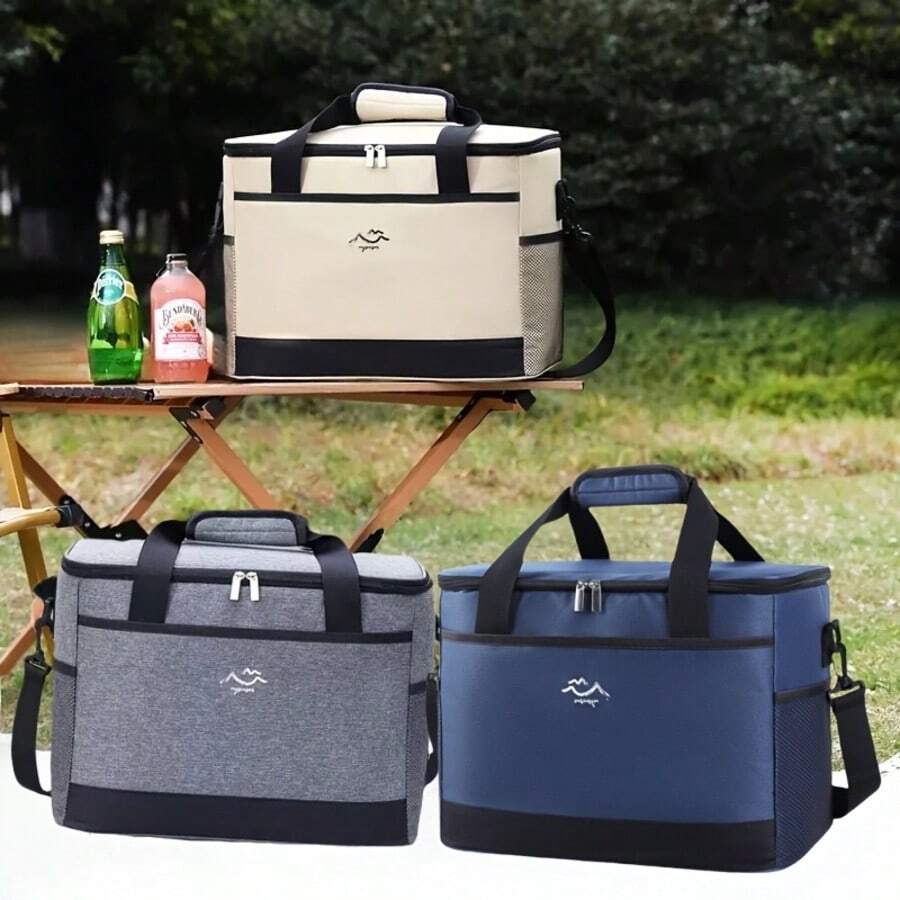 Bolsa enfriadora grande para exteriores, bolsa de almuerzo aislada con diseño ergonómico, correa para el hombro ajustable para uso al aire libre, campamento, trabajo, sin contacto con alimentos, temporada de vuelta a la escuela