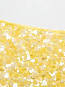 ZEVITY Women Beaded Knit Mini Skirt QUN1409 - Yellow - View 5