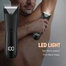 1pc Men Body Trimmer, Electric Shaver, Electric Inguinal And Pubic Hair Trimmer, Ceramic Blade Male Hygiene Shaver Trimmer, Full Body Beauty