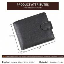 Men's Vintage Casual Business Short Wallet With Snaps Multi-Fold Card Slots Coin Pocket Large Capacity Multi-Function Credit Card Holder Suitable For Men Boy Commute Work Outdoor Men Gift Wallet Mini Wallet Purse Wallet Men Wallet Leather Small Wallet