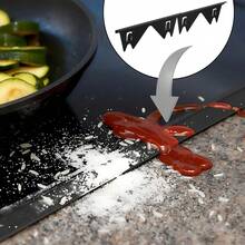 Stainless Steel Stove Gap Covers (2 Pack),Stove Gap Filler,Stove Gap Guards For Gas Range,Range Trim Kit,Heat Resistant & Easy To Clean, Easy Retractable - 黑色 - 查看 6