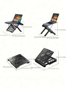Ergonomischer, verstellbarer Laptop-Ständer mit integriertem Handyhalter, tragbare Tischhalterung für 17,3-Zoll-Computer - aus strapazierfähigem ABS-Material