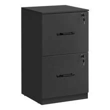 VASAGLE Archivador de 2 Cajones, Archivador con Cerradura, Soporte para Impresora, para Archivos de Tamaño A4 y Carta, Negro Tinta MOFC061B16 - Negro - Ver 1