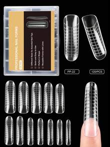 Nail Enhancement Mold Crystal Extender Paperless Rapid Phototherapy Extender 100pcs And 120pcs In Box For Choice Nail Moudle With Scale - Clear - View 9