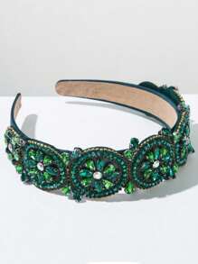 1 Peça Tiara Elegante de Estilo Barroco Europeu e Americano para Mulheres, Decoração com Cristais e Contas Brilhantes, Acessório de Cabelo de Alta Qualidade para Festa Formal, Tiara, Diadema, Arco de Cabelo