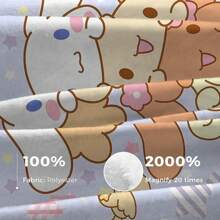 Sanrio Mehrfarbige Jellybean Corgi Hund Anime Decke - Gestrickte Polyester Fleece, modernes digitales Druckbild, Cartoon Thema, Sanrio Kitty Merchandise, gemütliche Ganzjahres Heim Dekor Tagesdecke, maschinenwaschbar