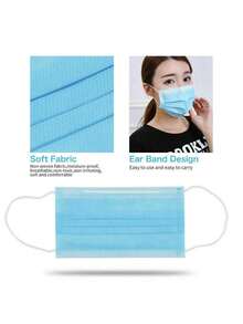 50pcs/Pack Disposable 3-Ply Protective Face Masks, Comfortable Fit For Men & Women - Multicolor - View 2