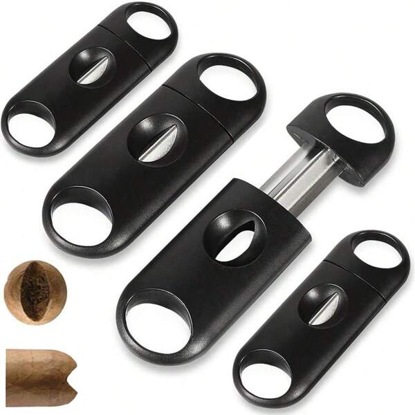 1 peça de cortador de charutos de plástico em forma de V, ferramenta de perfuração de charutos com lâmina em V afiada, acessório de faca de charuto, portátil e durável para uso doméstico, externo e em viagens