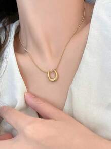 Collar con colgante de herradura en forma de U, collar de clavícula delicado para mujer, collar para sudadera