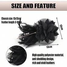 Fascinators Hats Women,Tea Party Fascinator Hair Clip With Feathers Wedding,Derby Hats Headbands - 款式1-黑色 - 查看 3