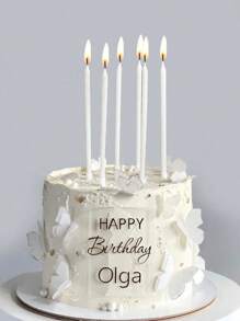 6 件白色直锥形蜡烛，高品质蜡烛，适合生日派对、蛋糕、婚礼、节日