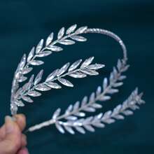 1pc Silver Bridal Hair Hoop, European & American Style Headpiece With Rhinestones, Bun Hair Accessories, Suitable For Wedding, Daily Use And Party