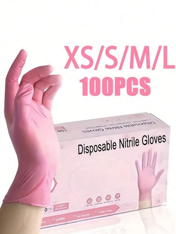 50/100pcs Disposable Nitrile Gloves, White, Multipurpose, For Kitchen Bathroom Cleaning, Dishwashing, Manicure, Pet Care Durable Household Cleaning Gloves, Kitchen, Food Handling, Tattoo, Beauty, Hair Dyeing, Beauty Salon Cleaning Gadgets