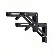 LOMILD 2 Rastrelliere in acciaio pieghevoli robuste - Fornite con 8 viti per l installazione, adatte per soggiorno/cucina/camera da letto/balcone, scaffale multifunzione salvaspazio, facile installazione senza trapano, adattabile alle esigenze domestiche, strumento ideale per migliorare l'efficienza della vita!