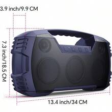 IPX7 Waterproof Bluetooth Speaker, 40W(60 Peak) Portable Wireless Speakers With Subwoofer, 32H Playtime, Stereo Loud Sound, Deep Bass, Bluetooth 5.0 With Handle For Pool, Beach, Outdoor, Gifts - 藏蓝色 - 查看 6