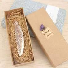 1pc Gift Box Bookmark, Custom Vintage Feather Bookmark, Laser Engrave Name, Exquisite Gift Box, Gifts For Readers, Book Lovers, Friends, Family, Couples, Birthday Gifts, Graduation Gifts, Back To School Gifts, Back To School, Back To School Gifts, Back-To-School Gifts
