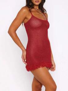 Elevate Your Style With Our Green And Red Polyester Dresses - Available In S, M, L, XL Sizes - Red - View 2