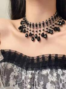 1 Set Of European & American Style Classic Versatile Fashionable Niche Exquisite Pearl Beaded Necklace, Multi-Layer Wear For Men & Women, Sweater Chain, Heavy Choker Necklace,