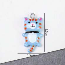 Pingente de Gato Fofo de Resina com Tamanho de 15*27mm, Atacado para Clips de Cabelo, Brincos, Colar, Acessórios de Chaveiro DIY