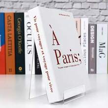 10pcs Acrylic Book Stand, Clear Acrylic Display Shelf, For Books, Music Albums, Artwork, Letter & Postcard Organizer, Desktop Decor For Home Office Library,School Supplies,Back To School