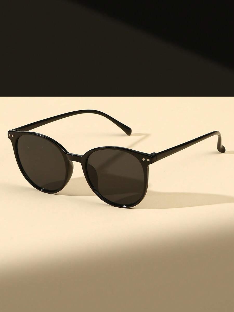 1 Cặp kính thời trang nữ gọng vuông bằng nhựa, kiểu dáng tối giản, phù hợp cho sinh viên, thích hợp sử dụng hàng ngày. - màu đen - Xem 1