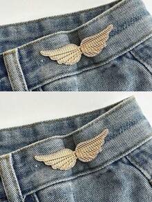 1/2/4/6 Pairs Waist Shaper Wing Buckle With Detachable No-Nail No-Sew Waistband Buckle For Jeans - Waistband Reducer