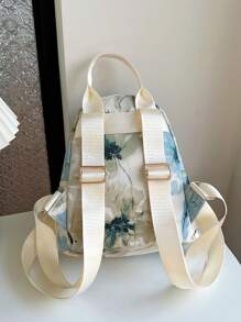 Summer New Contrast Color Decor Nylon Women Backpack Student Schoolbag (Random Floral Pattern)