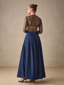 Selenza 女式低腰加长牛仔裙 - 藍色 - 查看 2