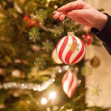 500pcs/Roll Golden Shiny Transparent Christmas Snowflake Sealing Stickers Gift Packaging Seal Round Non-Dry Adhesive Decorative Sticker Christmas Christmas Decorations Christmas Pajamas Christmas Gifts Christmas Decor - Multicolor - View 7