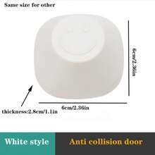2pcs Smiling Face Silicone Door Stopper, Wall Protector, Self-Adhesive Soundproof Anti-Collision Door Handle Lock Cover For Refrigerator, Available In Black, White And Gray - Multicolor - View 4