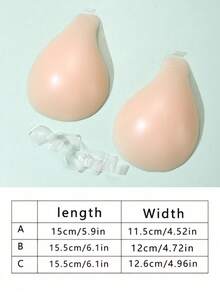 全新硅胶隐形文胸，带肩带，防滑款式，可提升和聚拢，适合婚礼、无肩带礼服、隐形内衣、连衣裙、连体裤和度假 - 杏色 - 查看 3