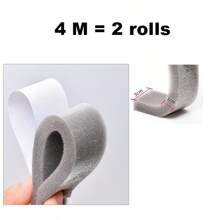 Tira sellante autoadhesiva para puerta y ventana de 2m/4m, cinta de espuma aislante de ruido PU a prueba de sonido y polvo para la puerta y la ventana