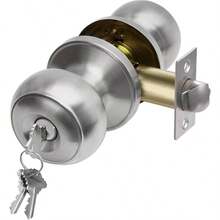 CML Hardware Keyed Entry Door Knob Set, Entran Door Lock In  Stainless Steel For Exterior And Interior, Round Ball Handle, 1 Pack - 1+Stain Stainless - View 2