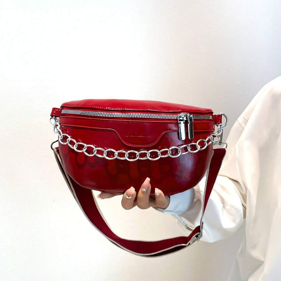 2025新款韩版百搭女士腰包，网红狂欢小包，ins风时尚单肩斜挎腰包，胸包，简约新款百搭时尚链条单肩斜挎包。