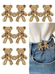 Corset pentru talie pantaloni, Strântor pentru nasturi de pantaloni, Modelator pentru talie pantaloni, Nasturi pentru blugi cu ursuleț drăguț, Cleme invizibile pentru nasturi de blugi lejeri