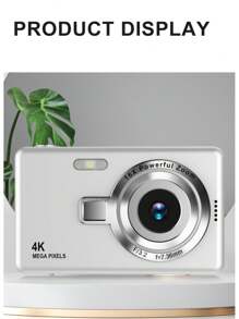 1 Pc CCD Digital Camera For Beginners And Student, 3.66inch X 2.36inch, Retro Digital Camera, With 2.4-Inch IPS Screen, 16X Zoom & Anti-Shake, Autofocus, HD 1080P Photo/Video, Perfect For Beginners & Students, Includes Fill Light, 650mAh Rechargeable Battery, With USB Type-C Charging Cable, Card Reader, Camera Lanyard, Holidays & Birthday Gifts For Boys And Girls, Easy To Use, Non-Professional Camera