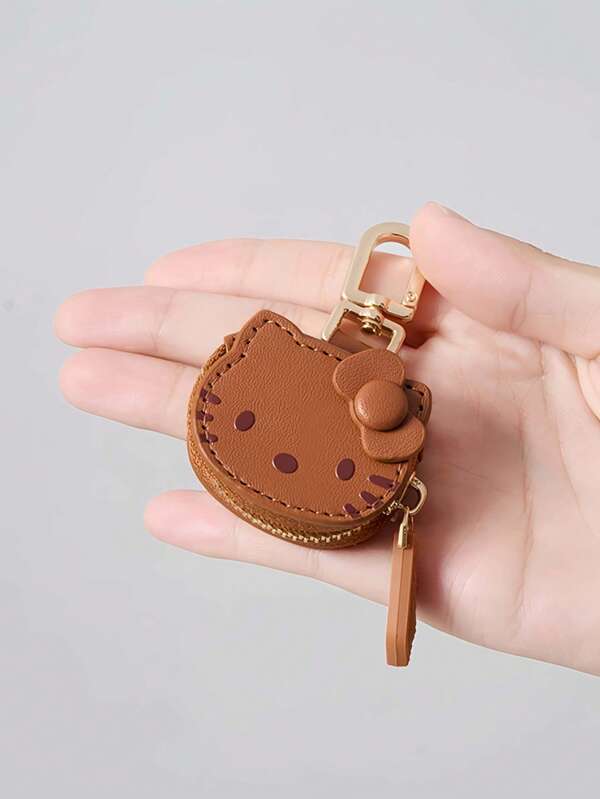 Sanrio Llavero brillante y lindo de Hello Kitty con cadena para teléfono móvil, gato de Kitty de colores brillantes con corazón, mini accesorio colgante para bolso, adecuado como regalo de San Valentín, Navidad o cumpleaños para damas