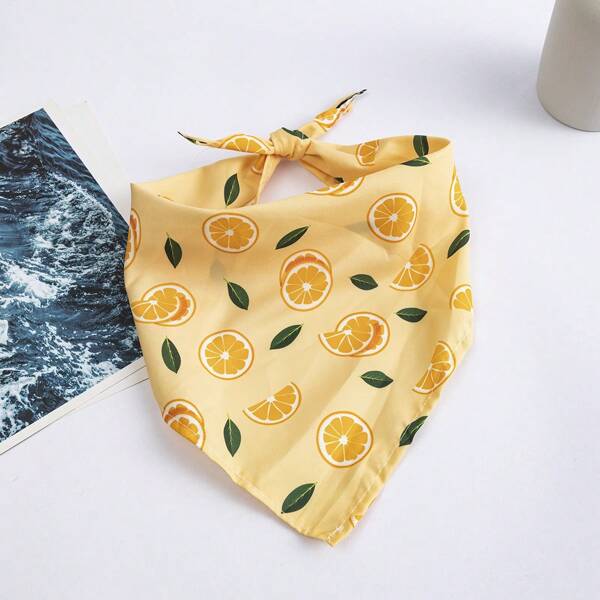 Sciarpa per animali domestici con grafica arancione creativa e sorprendente, adatta per cani e gatti di piccola e media taglia, bandana per cuccioli, accessori per animali domestici, bavaglino, sciarpa per cani